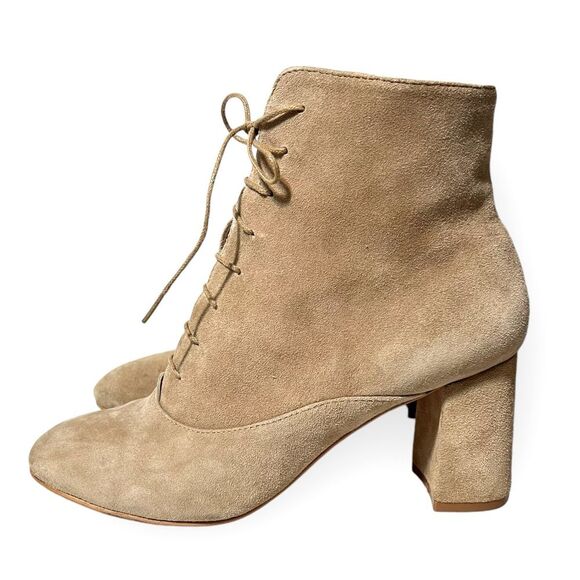 ABLE Condori Lace-Up Suede Boots in Almond Leather Lining Ethically Made in Peru - Picture 5 of 12